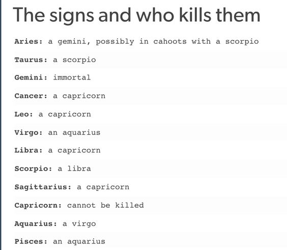 the sun signs and who kills them